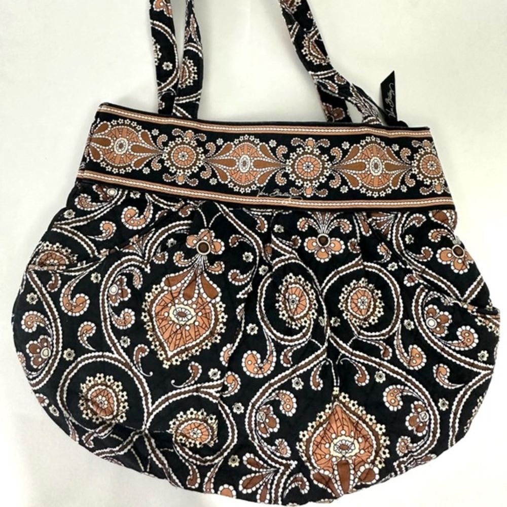 Vera Bradley Tan & Brown Paisley Purse One Size Coastal Boho Chic Minimalist